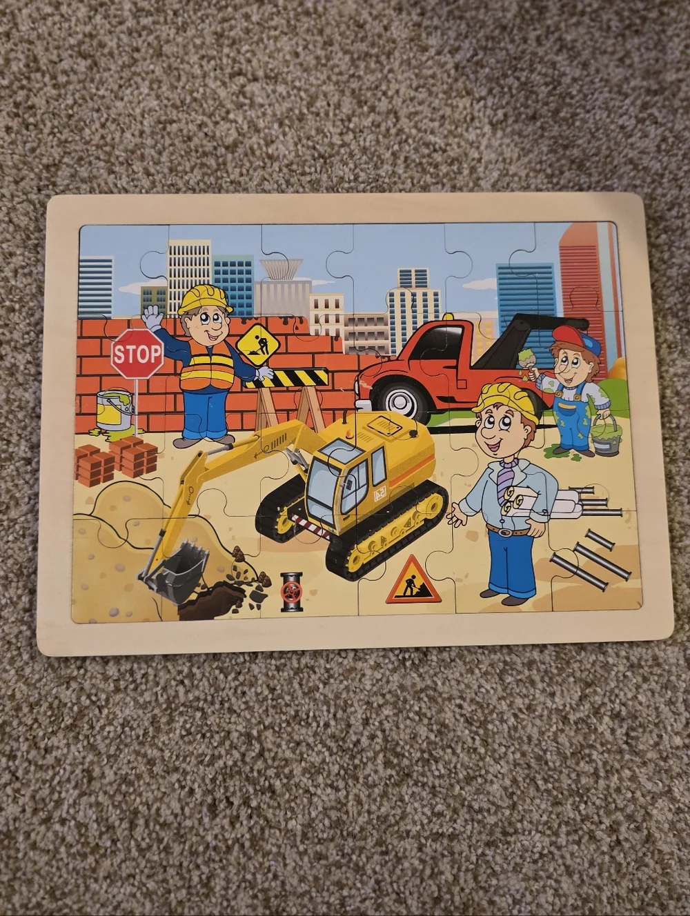 Melissa & Doug 4 Construction 12 Piece & 2 Construction 24 Piece Wooden Puzzles